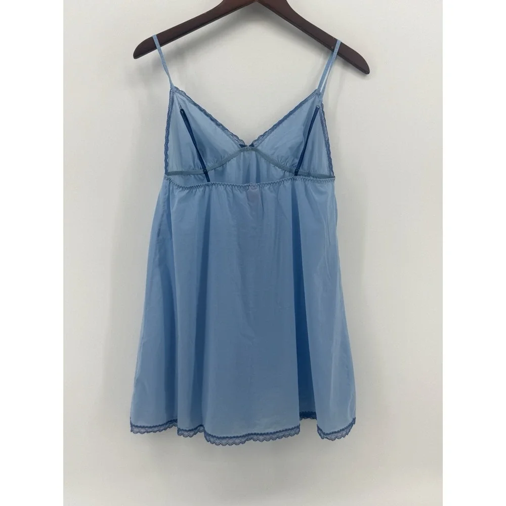 Vintage Victoria Secret Light Blue Baby Doll Chemise Mini Dress Y2K